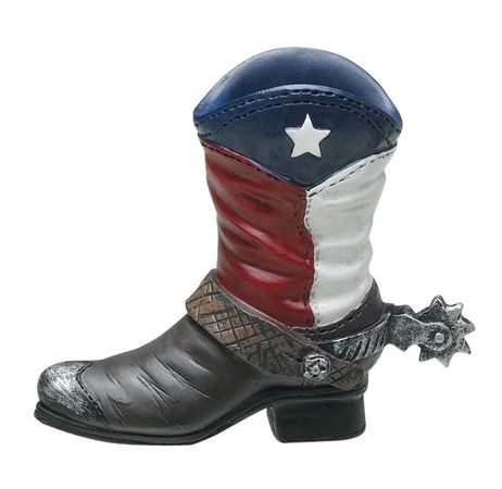 Texas Flag Roper Boot Toothpick Holder
