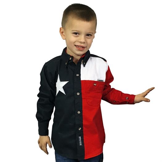 Kids Texas Flag Long Sleeve Shirt for Boys & Girls