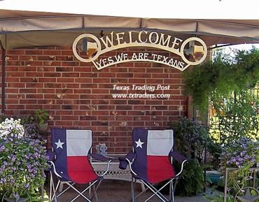 Welcome Yes We Are Texans Metal Art 35"