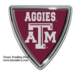 Car or Truck Auto Emblem - Texas A&M Shield