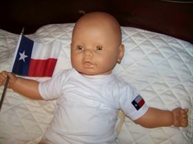 Baby T-Shirt with the Texas Flag on Sleeve