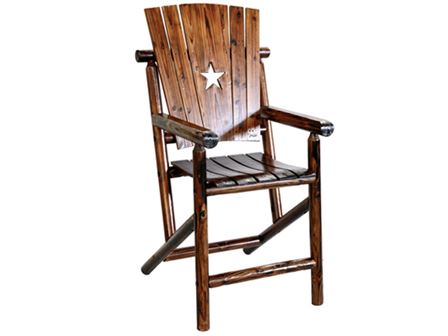 Texas Western Furniture Wagon Wheel Texas Bar Arm Chair With The Lone Star
