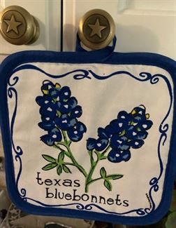 Potholder with Texas Bluebonnets