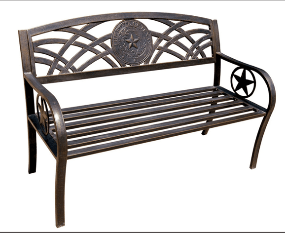 Texas State Seal Garden Bench for your Texas patio