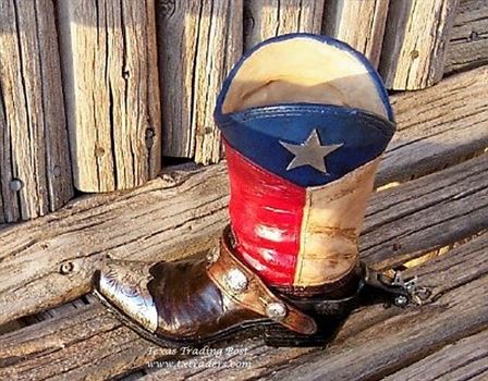 Texas Flag Boot Planter - Perfect for Texas Silk Flowers