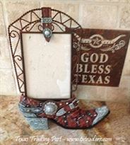 Texas Cowboy Boot Picture Frame 5" x 7"