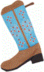 Boot Texas Christmas Stocking-Light Blue Top with Red beads