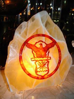 United States Air Force Emblem on Lighted Calcite