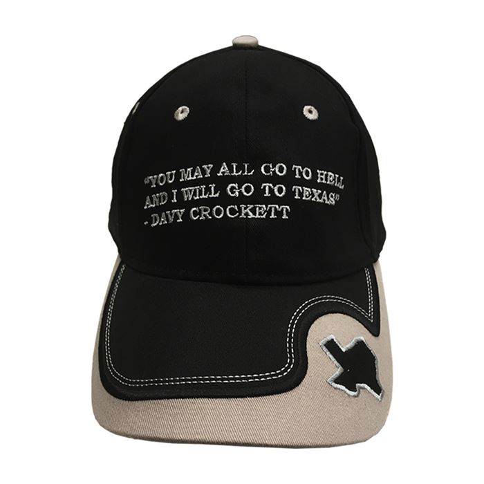Embroidered Texas Cap You May All Go To...Davy Crockett