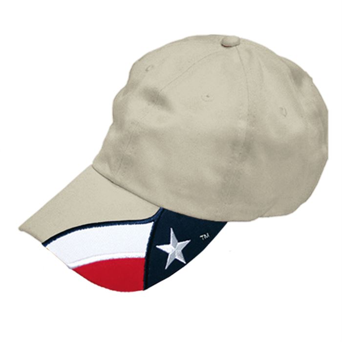 Cap in Tan with the Texas Flag 