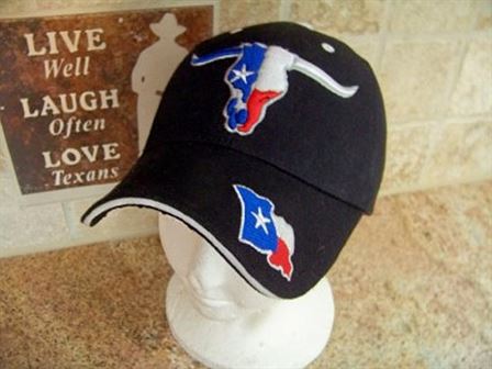 Texas Cap with Longhorn and Texas Flag