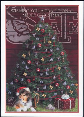 Texas Christmas Cards-Reveille & Texas A&M 