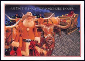 Christmas Cards-Bevo and Texas Santa 