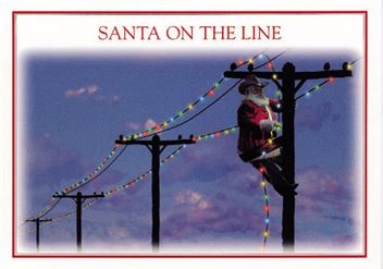 Christmas Cards-Texas Santa On The Line 