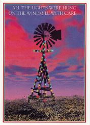 Christmas Cards-Texas Windmill with Lights 