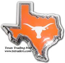 Car or Truck Auto Emblem - U.T. Bevo in the Shape of Texas