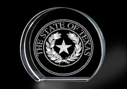 Texas State Seal - Genuine Lead Crystal