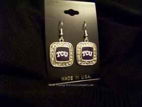 TCU - Blingy Earrings with TCU Logo