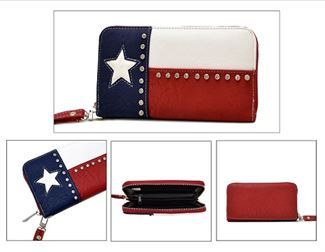 Ladies Texas Flag Frame Wallet Billfold