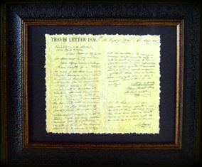 framed print william b travis letter 1836 william b travis letter