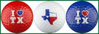Golf Balls (3) with 'I Love Texas"