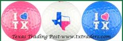 Golf Balls (3) with 'I Love Texas" - Perfect for Lady Golfers