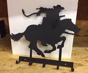 Cowboy Plaque with Hooks