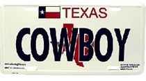 Texas License Plate Texas Cowboy