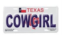 Texas License Plate - Cowgirl