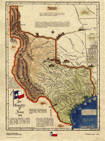 Texas Historical Map-Republic of Texas 1836