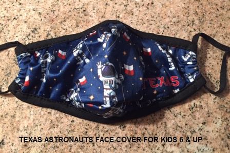 Texas Astronaut Mask Cloth Face Cover - For Kids 6 & Up