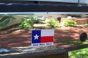 God Bless Texas Mini Bumper Sticker