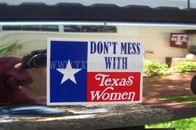 Don't Mess with Texas Women Mini Bumper Sticker