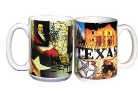Texas Coffee Mug with the History of Texas