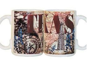 Texas Coffee Mug with Texas Icons 