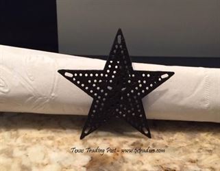 Rustic Texas Star Rust Napkin Rings  - set of 4