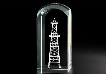 Oil Derrick - Genuine Lead Crystal