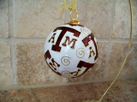 Cloisonne Texas Aggie Ornament 