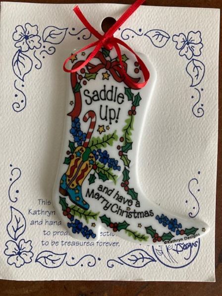 Texas Christmas Ornament "Saddle Up...."