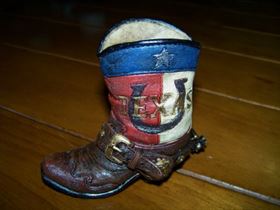 Texas Boot Pen and Pencil Holder - Horseshoe