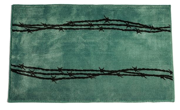 Texas Barbwire Turquoise Rug  2' x 3'