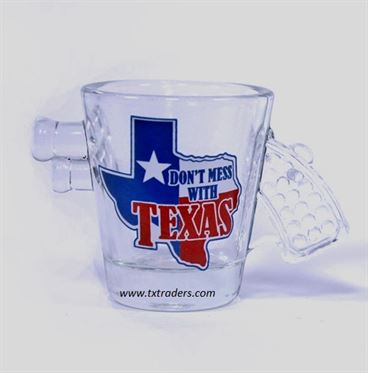 Texas Shot Glass - Texas Map & Don't Mess with Texas 
