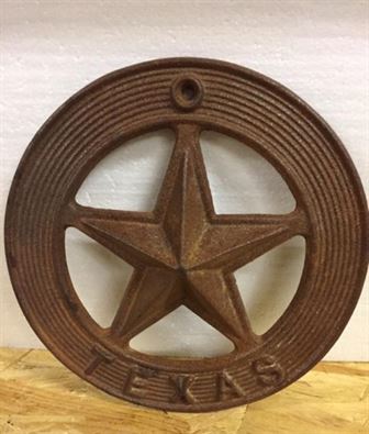 Iron Plaque with Texas & Lone Star