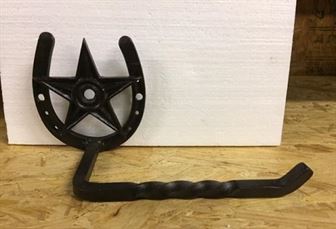 Cast Iron Toilet Paper Holder with Texas Lone Star