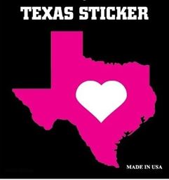 Pink Texas Shaped Glitter Sticker