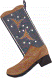 Boot Texas Christmas Stocking-Denim Blue with Beads