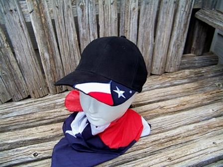 Cap in Black with the Texas Flag 
