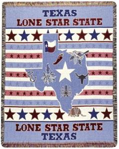 Afghan Texas Lone Star State Throw Blanket 