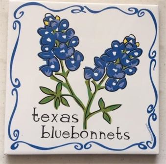 Ceramic Texas Bluebonnet Trivet 