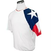 Texas T-Shirt with the Texas Flag on the Sleeve-White